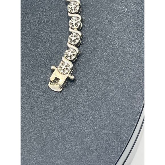 Ross Simons Signed Vintage Sterling Silver Diamond Tennis Bracelet 10 Gr, 7” - Picture 7 of 10